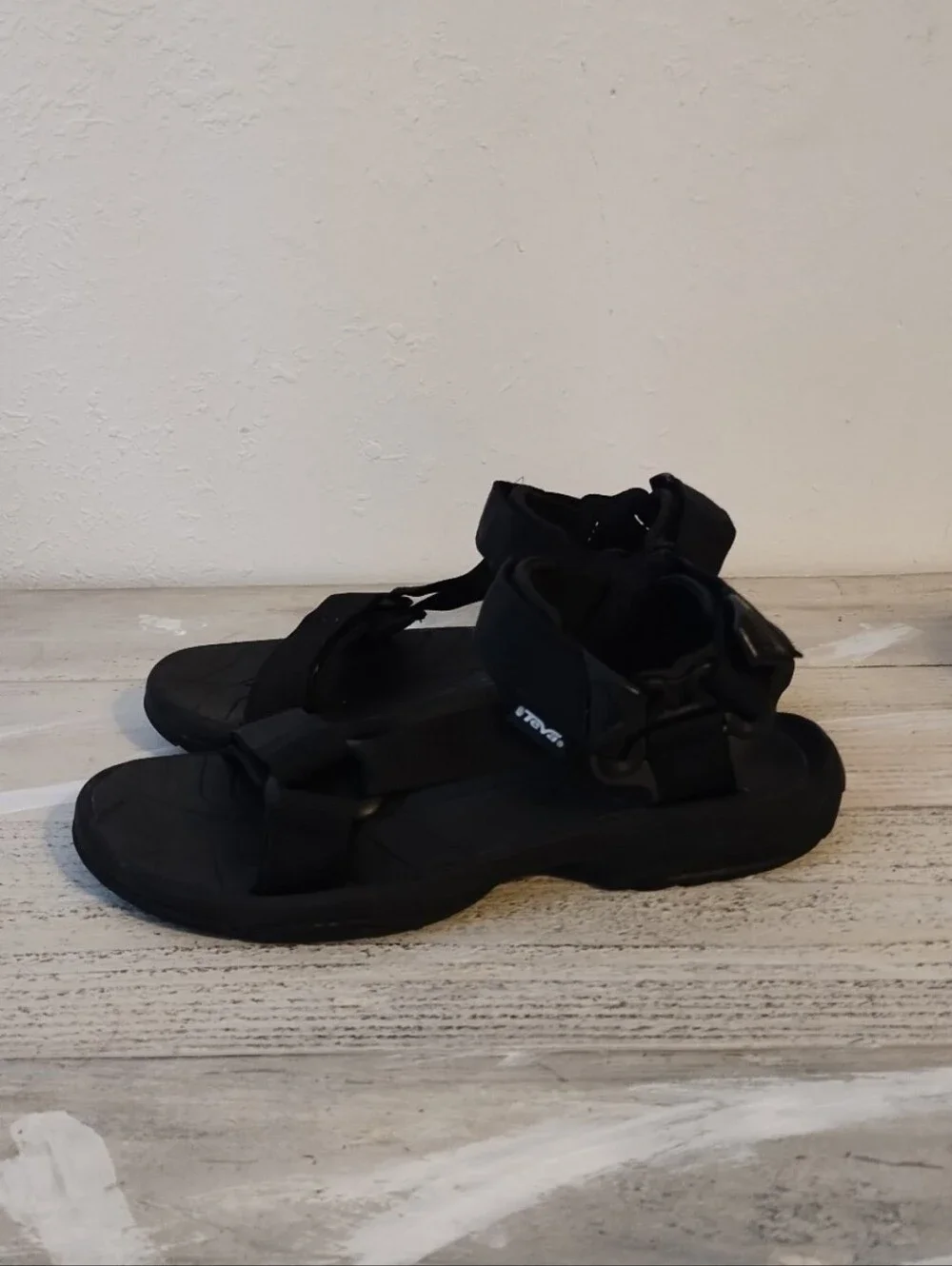 TEVA MEN shoc pad BLACK STRAPPY SPORTS SANDALS US8  / EU 40/ UK